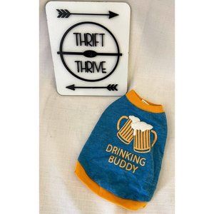 Drinking buddy beer mugs dog shirt xs